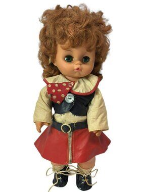 Vintage 1960s Uneeda Dolly Dress Up 15" Learning Doll Girl CONNIE Sleepy Eyes
